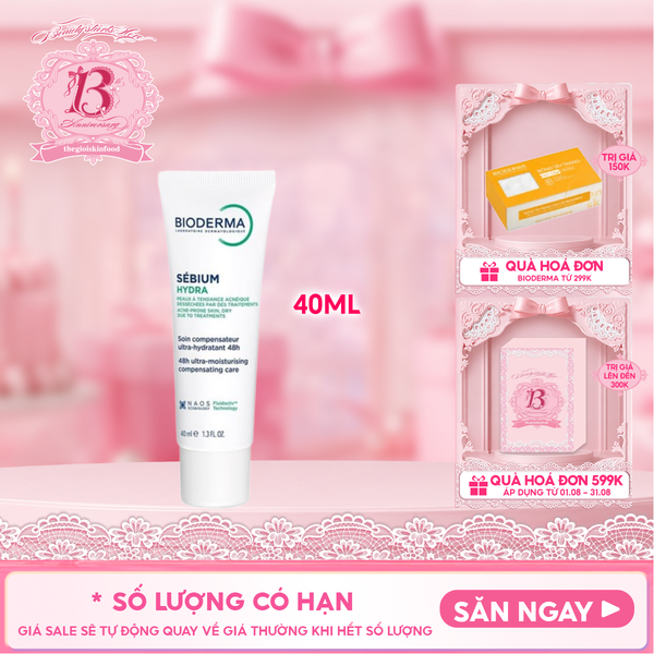  Kem Dưỡng Bioderma Cấp Nước, Làm Dịu Da Cho Da Mụn Sebium Hydra 40ml 