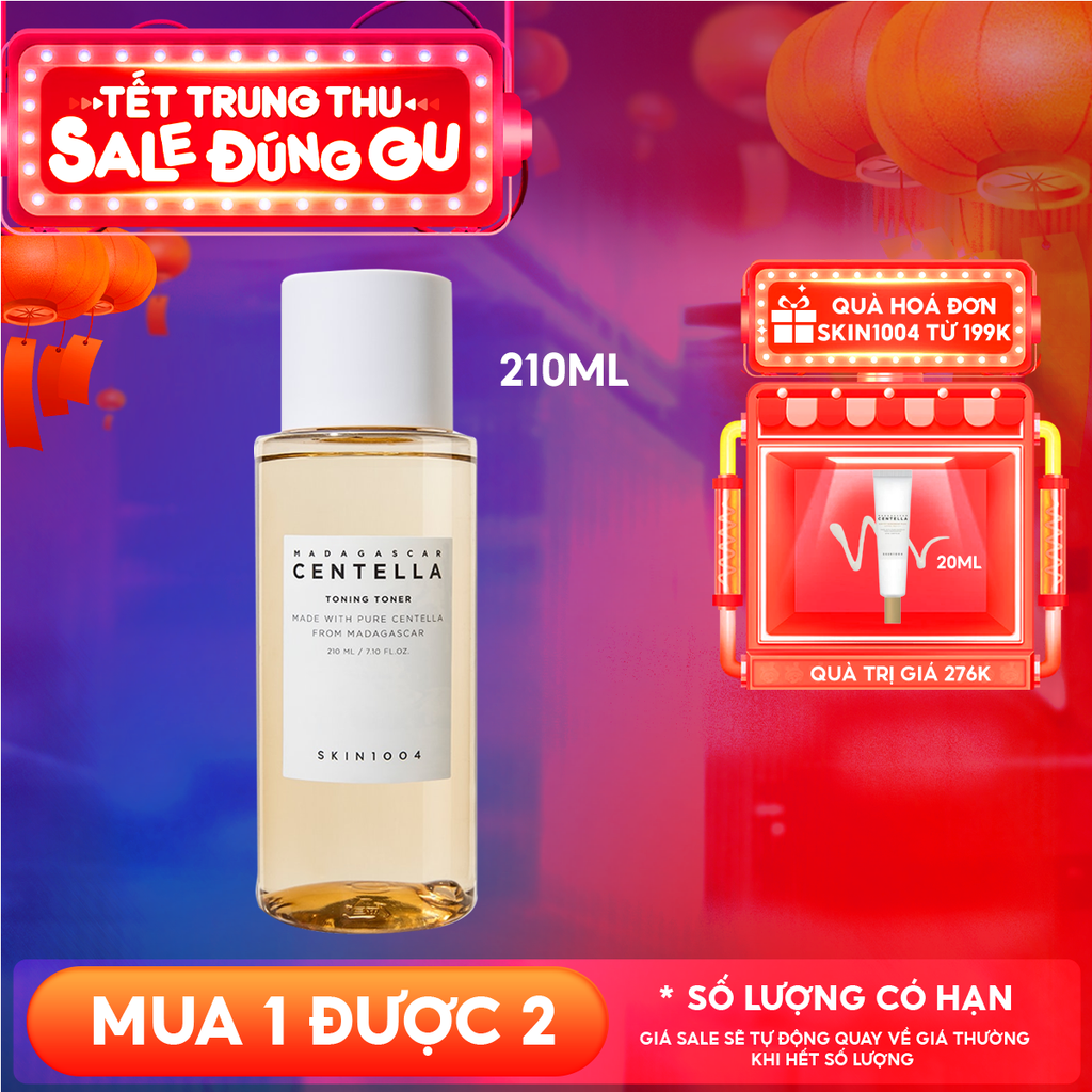 Nước Hoa Hồng Skin1004 Giúp Cân Bằng, Hỗ Trợ Dưỡng Trắng Da Chiết Xuất Rau Má Madagascar Centella Toning Toner 210ml