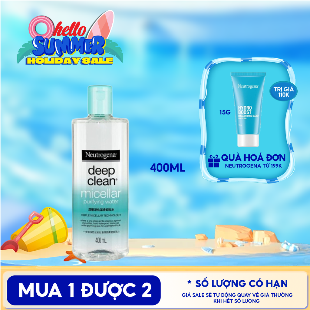 Nước Tẩy Trang Neutrogena Thanh Lọc Và Làm Sạch Sâu Deep Clean Micellar Purifying Water 400ml