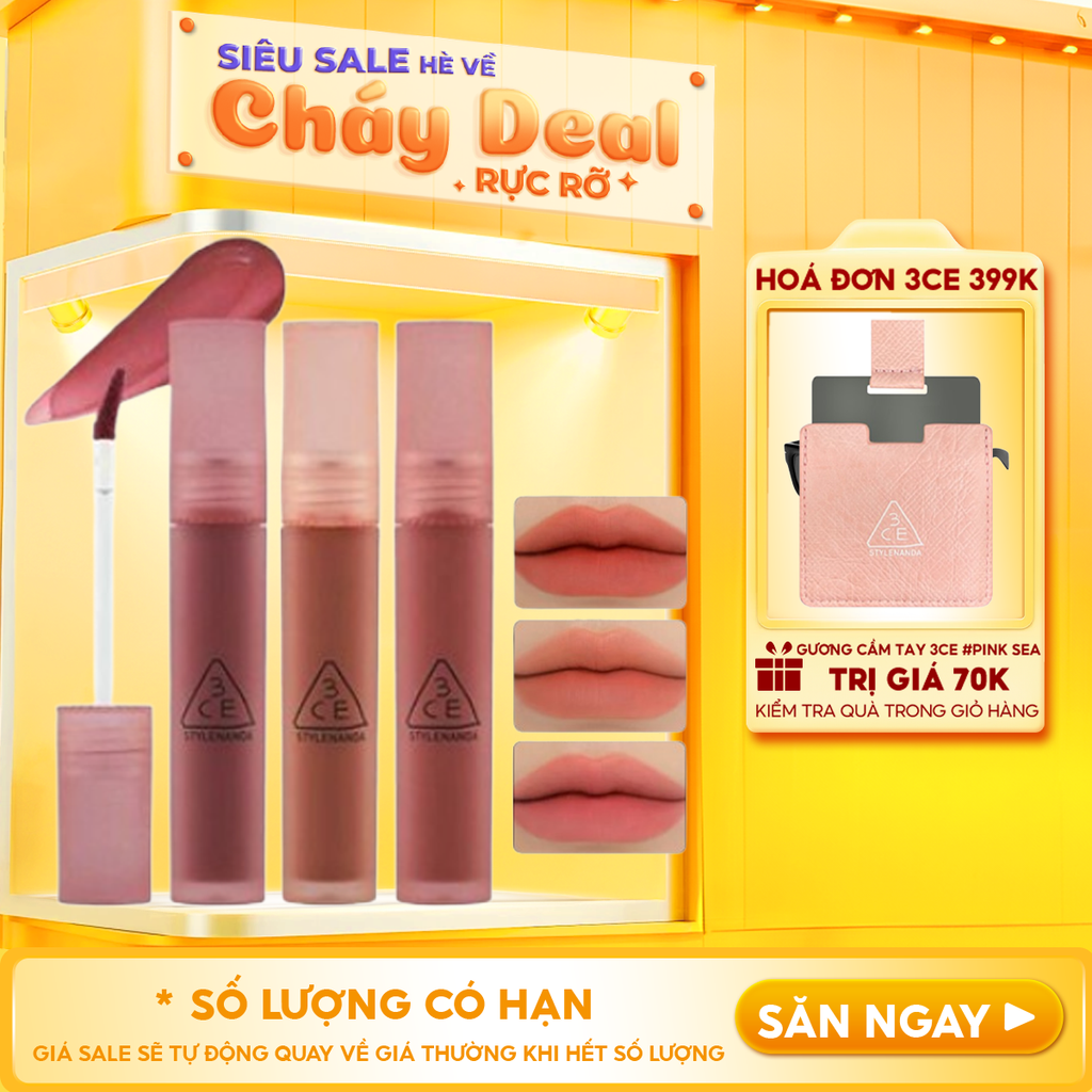 Son Kem Lì 3CE Mịn Mượt Nhẹ Môi Blur Water Tint 4.6g