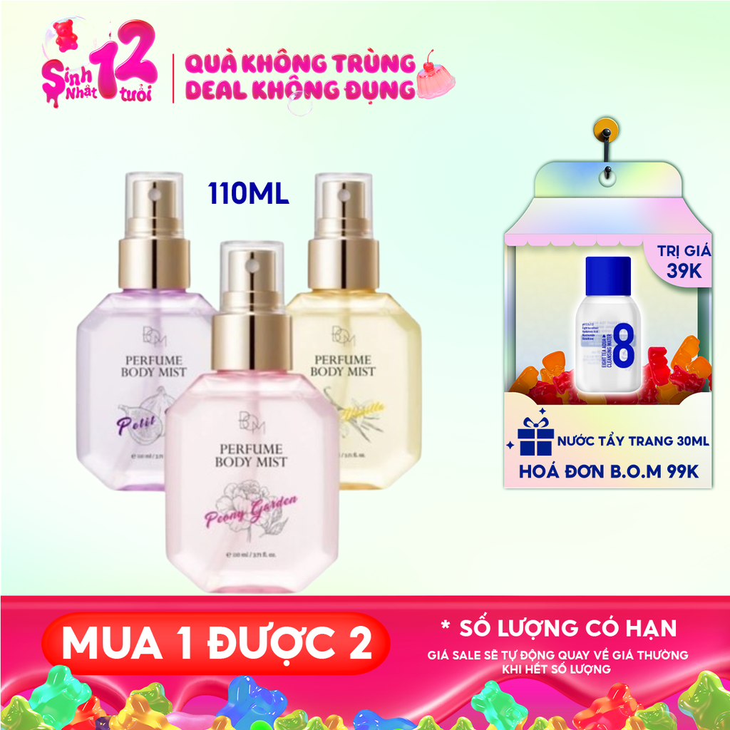 Xịt Thơm Toàn Thân B.O.M Hương Nước Hoa Perfume Body Mist 110ml