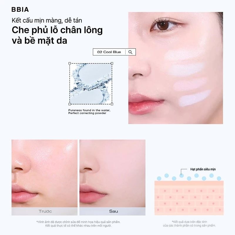 Phấn Phủ Dạng Nén Bbia Hiệu Chỉnh Sắc Da, Làm Mờ Lỗ Chân Lông Eau Powder Pact