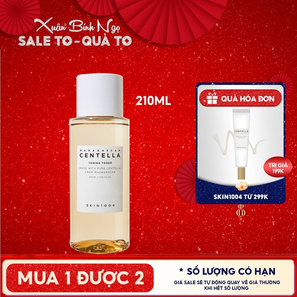 Nước Hoa Hồng Skin1004 Giúp Cân Bằng, Hỗ Trợ Dưỡng Trắng Da Chiết Xuất Rau Má Madagascar Centella Toning Toner 210ml