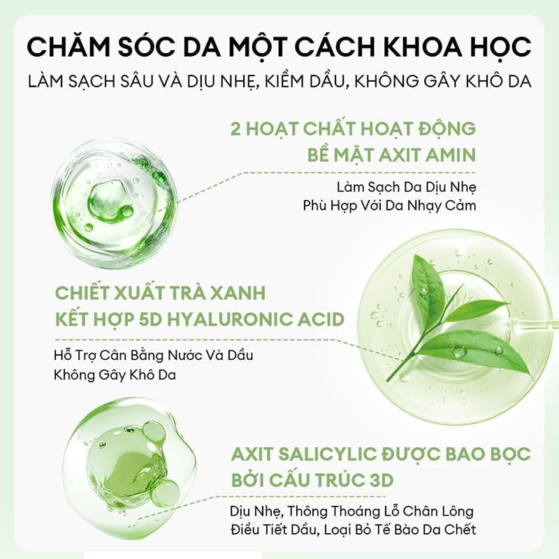 Gel Rửa Mặt Colorkey Trà Xanh Luminous Green Tea Purifying Gel Cleanser 100g