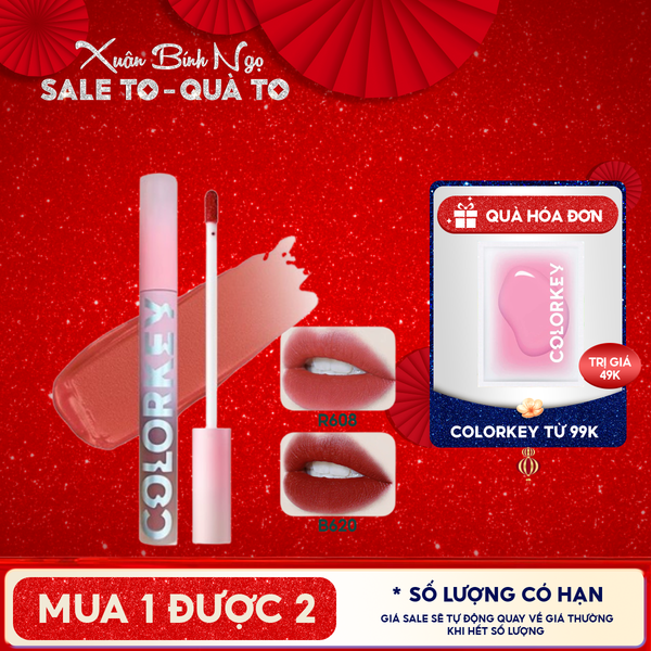  Son Kem Lì Colorkey Mịn Mượt Lâu Trôi Airy Velvet Lip Lacquer 