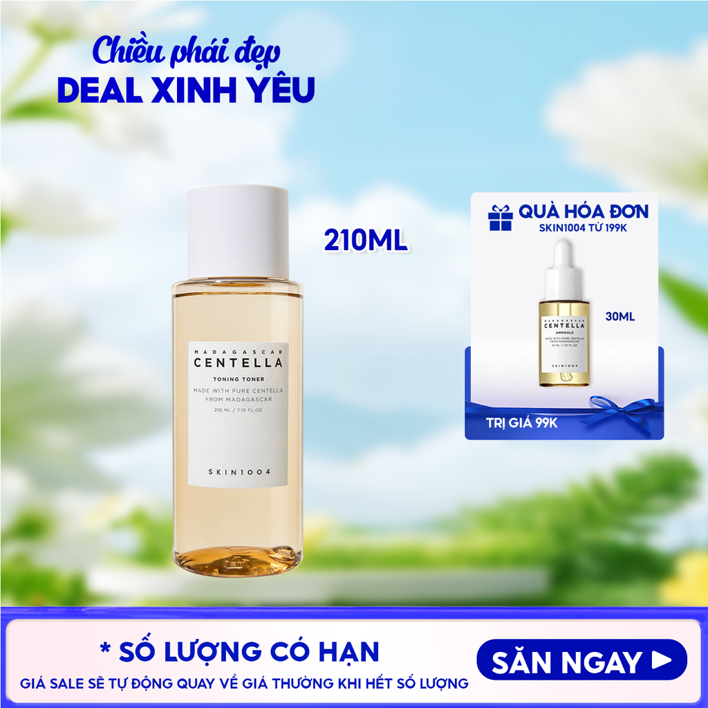Nước Hoa Hồng Skin1004 Giúp Cân Bằng, Hỗ Trợ Dưỡng Trắng Da Chiết Xuất Rau Má Madagascar Centella Toning Toner 210ml