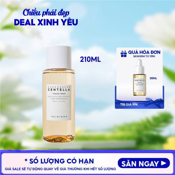  Nước Hoa Hồng Skin1004 Giúp Cân Bằng, Hỗ Trợ Dưỡng Trắng Da Chiết Xuất Rau Má Madagascar Centella Toning Toner 210ml 