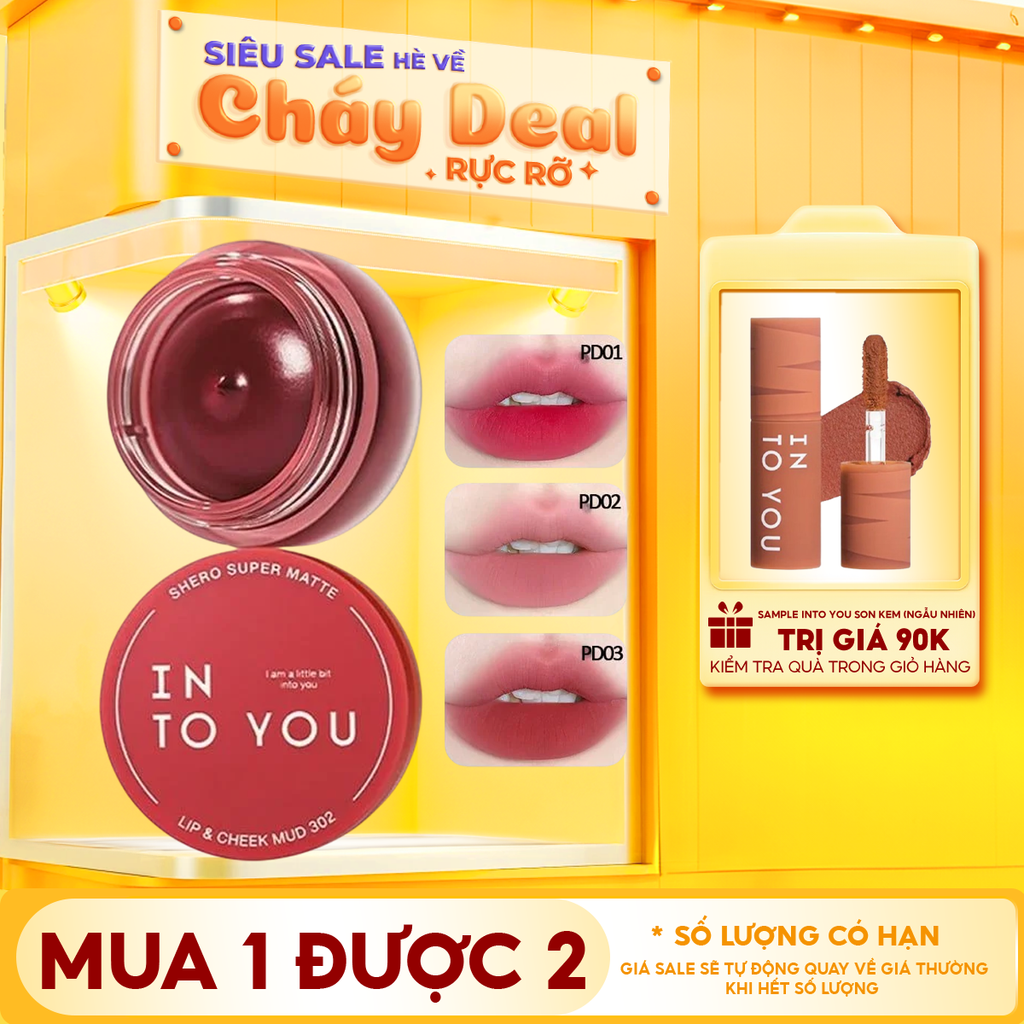 Son Kem Bùn Kiêm Má Hồng Dạng Hũ Into You Shero Super Matte Lip & Cheek Mud (Canned) 5g
