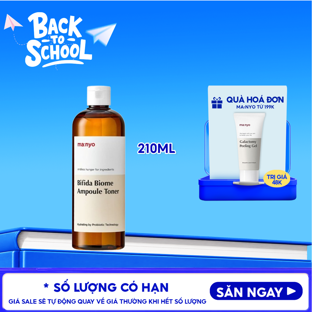 Nước Hoa Hồng Ma:nyo Cấp Ẩm, Làm Dịu Da Bifida Biome Ampoule Toner 210ml
