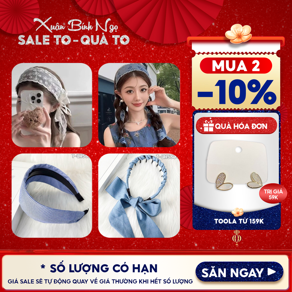 [NHẬP KHẨU] Băng Đô Thời Trang Cài Tóc Bản To, Trẻ Trung, Thời Trang, Phong Cách Hàn Quốc TOOLA