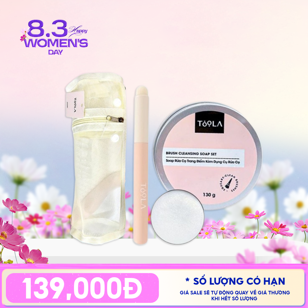 [NHẬP KHẨU] Soap Rửa Cọ Trang Điểm TOOLA Kèm Dụng Cụ Rửa Cọ Brush Cleansing Soap - BT-TLA065