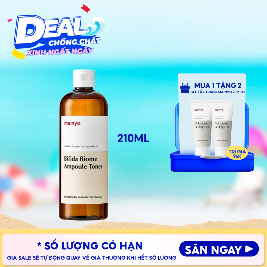 Nước Hoa Hồng Ma:nyo Cấp Ẩm, Làm Dịu Da Bifida Biome Ampoule Toner 210ml