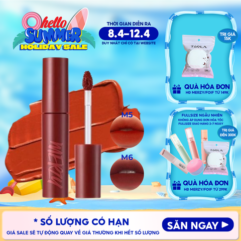 [Màu 1-6] Son Kem Lì Merzy Siêu Mịn Môi Bite The Beat Mellow Tint 4g