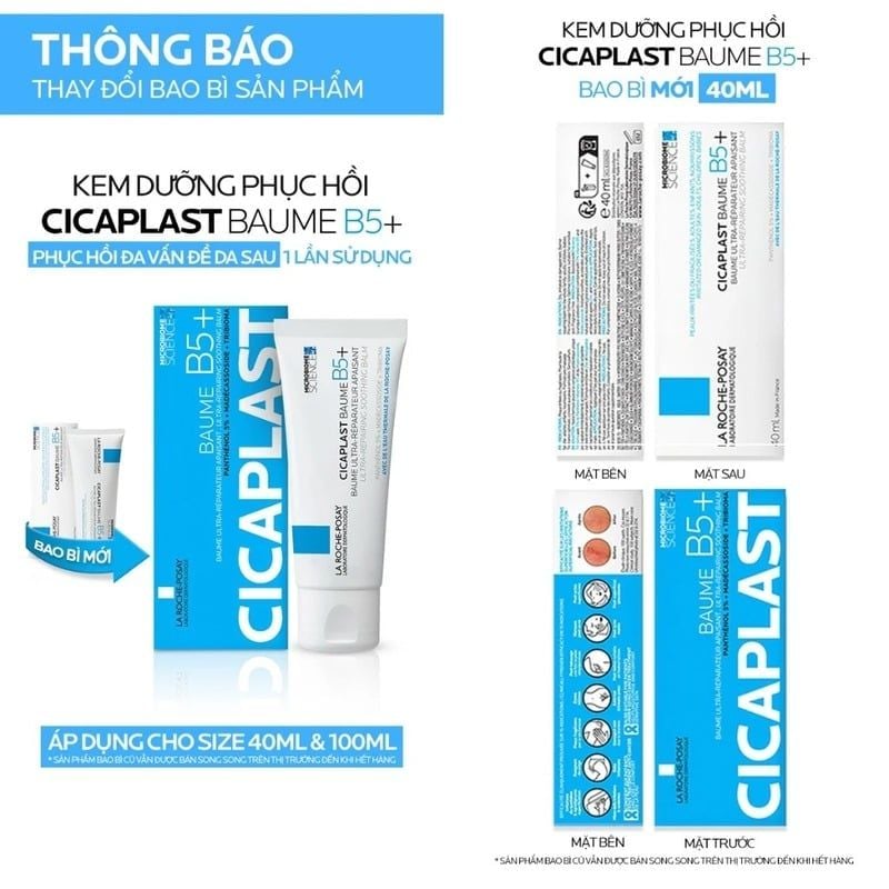 Kem Dưỡng La Roche-Posay Làm Dịu, Hỗ Trợ Phục Hồi Da, Đa Công Dụng Laboratoire Dermatologique Cicaplast Baume B5+