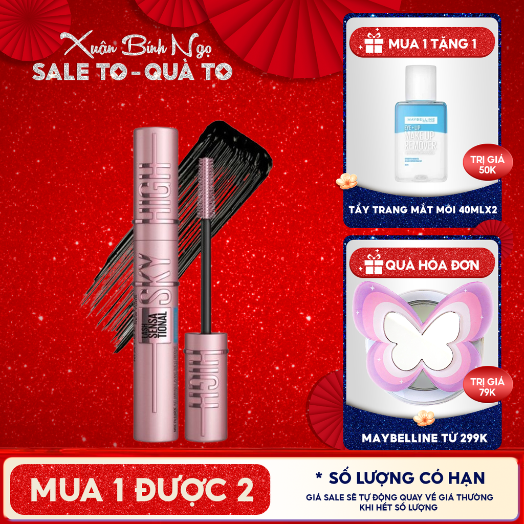 Mascara Maybelline Tơi Dài Mi, Cho Mi Cong Dài Tự Nhiên New York Lash Sensational Sky High Mascara 6ml
