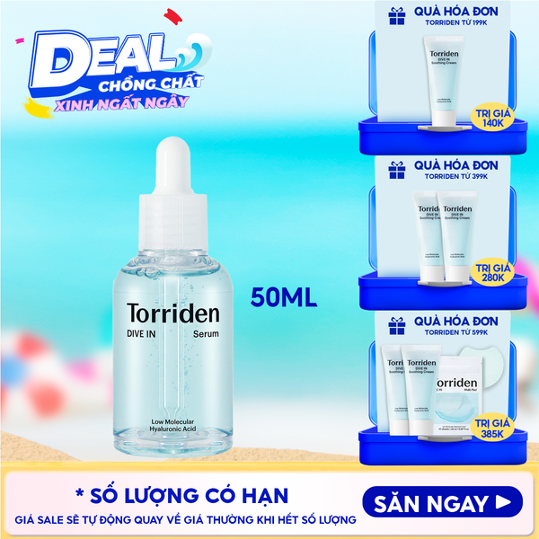  Serum Torriden Thuần Chay Cấp Ẩm, Làm Dịu Da Torriden Dive-In Serum 50ml 
