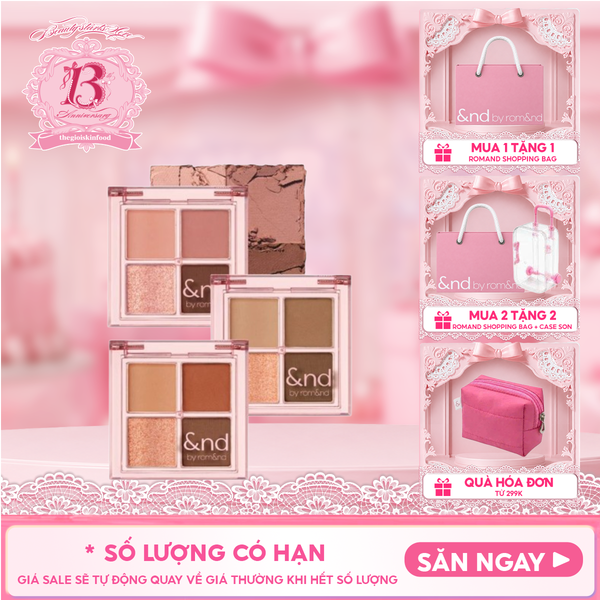  [&nd by rom&nd] Bảng Phấn Mắt 4 Ô And By Romand Mellow Eye Palette 2.4g 