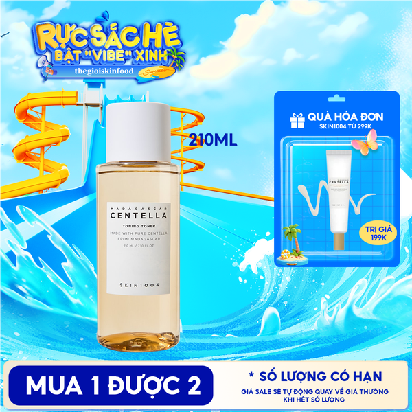  Nước Hoa Hồng Skin1004 Giúp Cân Bằng, Hỗ Trợ Dưỡng Trắng Da Chiết Xuất Rau Má Madagascar Centella Toning Toner 210ml 