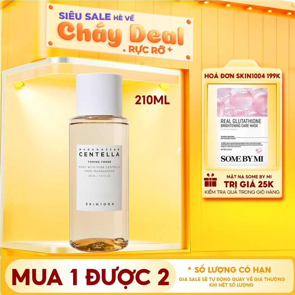 Nước Hoa Hồng Skin1004 Giúp Cân Bằng, Hỗ Trợ Dưỡng Trắng Da Chiết Xuất Rau Má Madagascar Centella Toning Toner 210ml