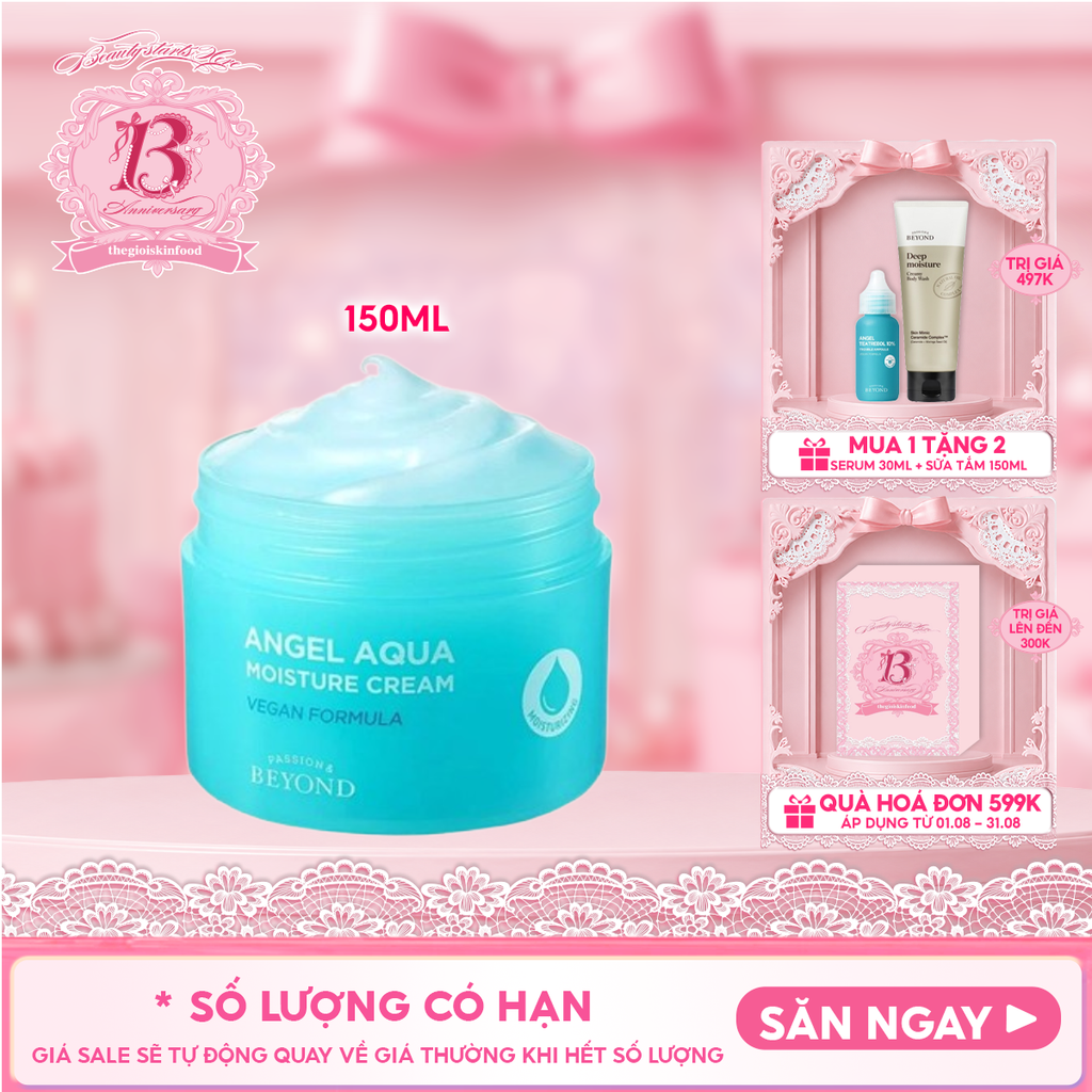 Kem Dưỡng Ẩm Beyond Thuần Chay Làm Dịu Da Angel Aqua Moisture Cream 150ml