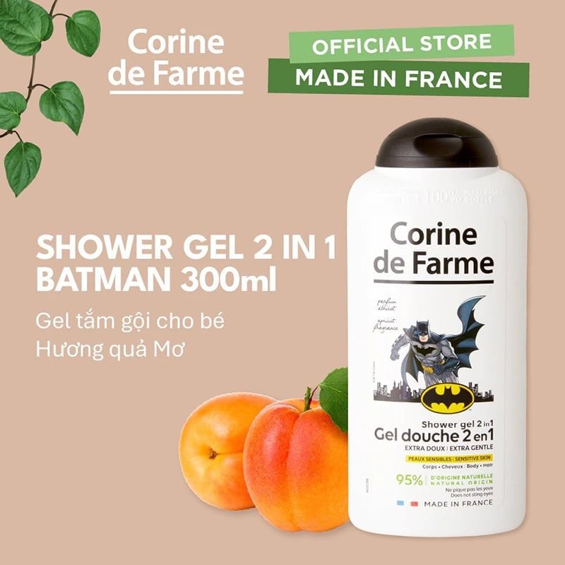 Sữa Tắm Và Gội Cho Bé Corine de Farme Shower Gel 2in1