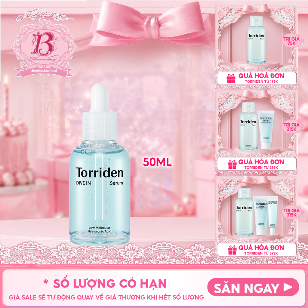 Serum Torriden Thuần Chay Cấp Ẩm, Làm Dịu Da Torriden Dive-In Serum 50ml