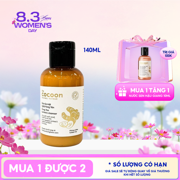  Sữa Rửa Mặt Cocoon Làm Sạch Sâu Chiết Xuất Nước Nghệ Hưng Yên Turmeric Cleanser 