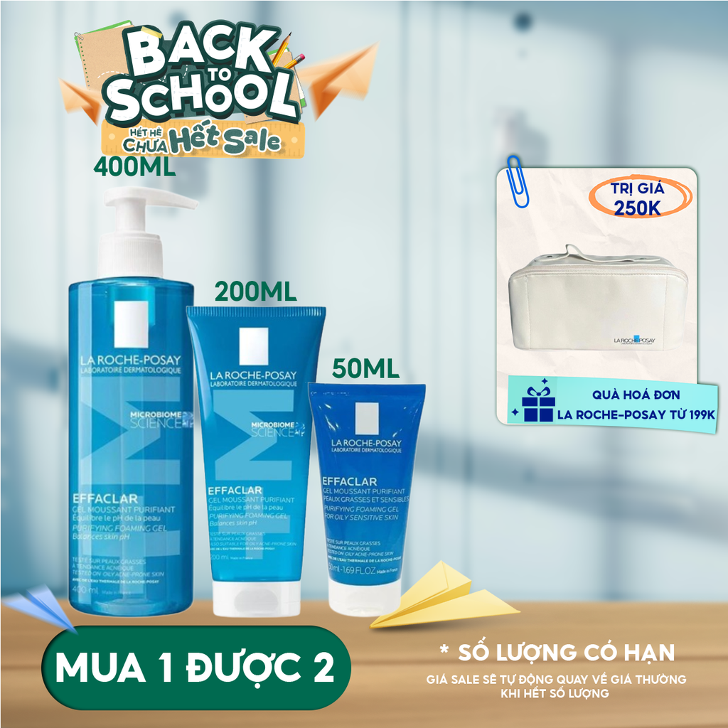 Sữa Rửa Mặt La Roche-Posay Dạng Gel Cho Da Dầu Mụn Effaclar Purifying Foaming Gel For Oily Sensitive Skin