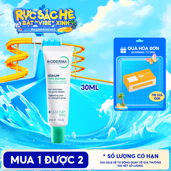  Kem Dưỡng Bioderma Thu Nhỏ Lỗ Chân Lông, Kiểm Soát Dầu Sebium Pore Refiner 30ml 