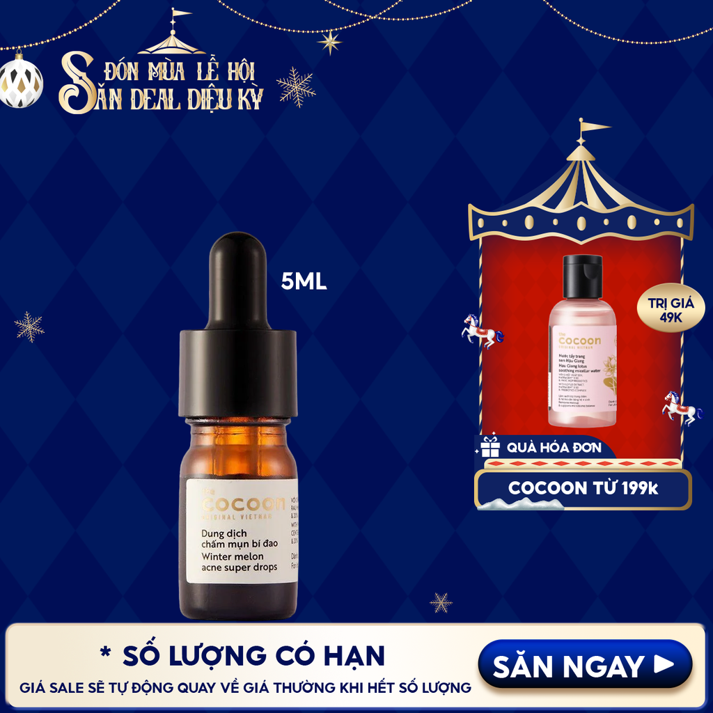 Dung Dịch Chấm Mụn Cocoon Bí Đao Cocoon Winter Melon Acne Super Drops 5ml