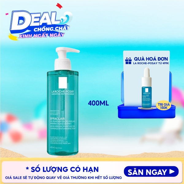  Gel Rửa Mặt Và Tắm La Roche-Posay Effaclar Micro-Peeling Purifying Gel 400ml 