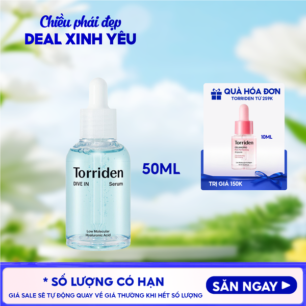  Serum Torriden Thuần Chay Cấp Ẩm, Làm Dịu Da Torriden Dive-In Serum 50ml 