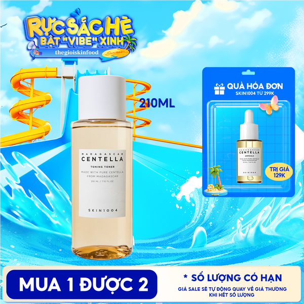  Nước Hoa Hồng Skin1004 Giúp Cân Bằng, Hỗ Trợ Dưỡng Trắng Da Chiết Xuất Rau Má Madagascar Centella Toning Toner 210ml 