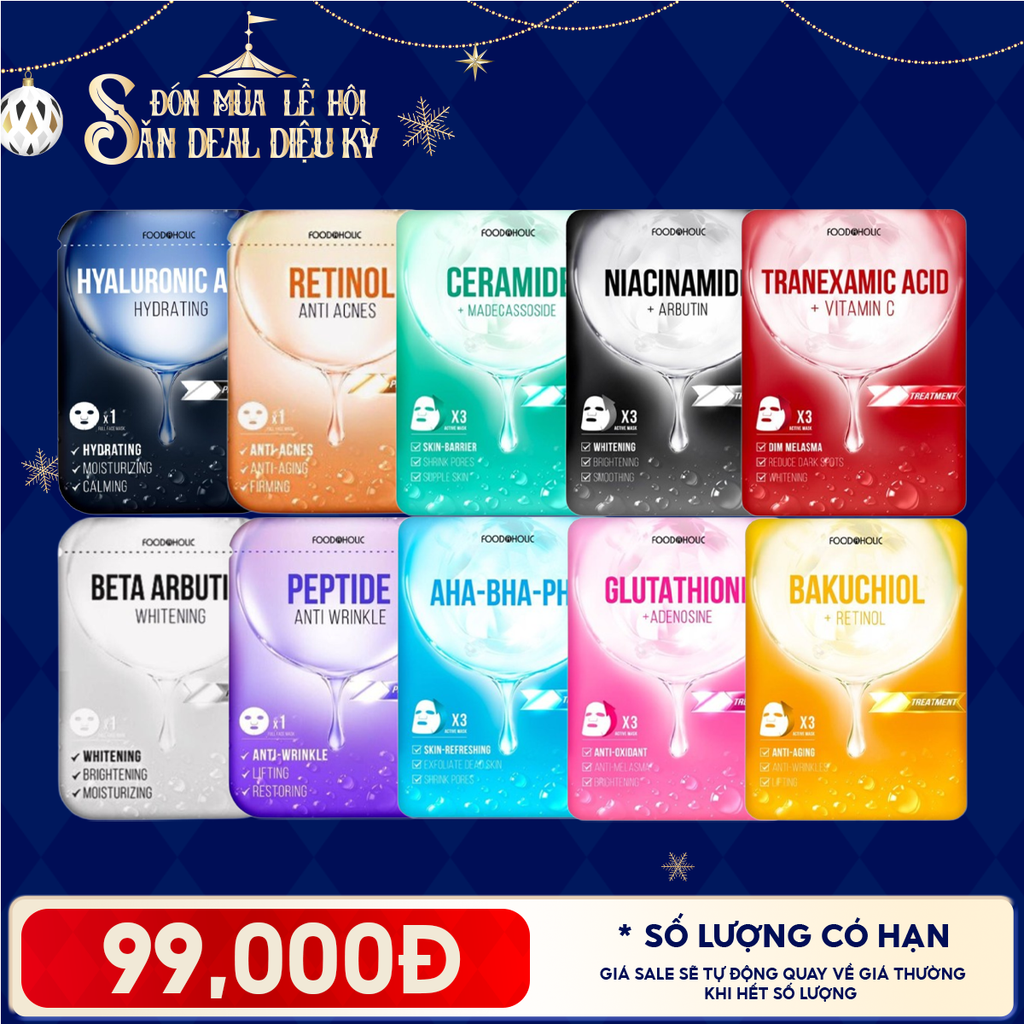 Combo Foodaholic 10 Mask: Mặt nạ Premium Mask + Mặt Nạ Dưỡng Da Chuyên Sâu Ample Mask