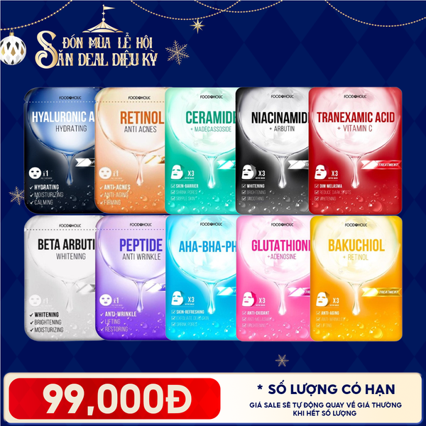  Combo Foodaholic 10 Mask: Mặt nạ Premium Mask + Mặt Nạ Dưỡng Da Chuyên Sâu Ample Mask 