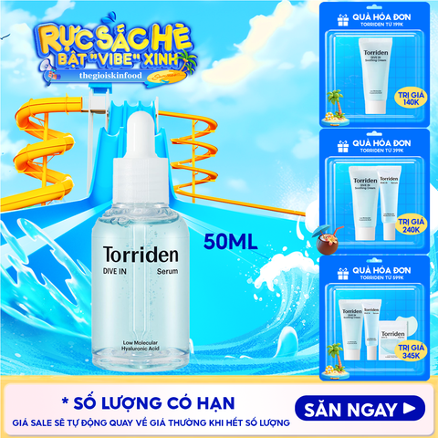 Serum Torriden Thuần Chay Cấp Ẩm, Làm Dịu Da Torriden Dive-In Low Molecular Hyaluronic Acid Serum 50ml