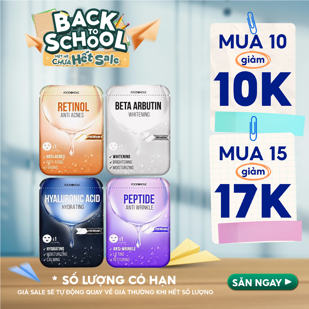 [4 GIẢI PHÁP] Mặt Nạ Foodaholic Hỗ Trợ Dưỡng Trắng, Dưỡng Ẩm, Hạn Chế Lão Hóa Mask 23ml