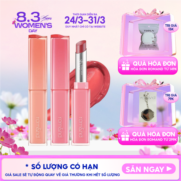  Son Thỏi Bóng Căng Mọng, Mềm Môi Romand Sheer Tinted Stick 2g 