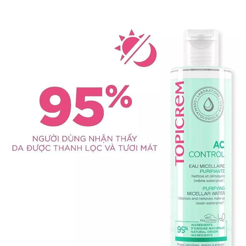 Nước Tẩy Trang Cho Da Dầu Mụn Topicrem Ac Control Purifying Micellar Water 400ml