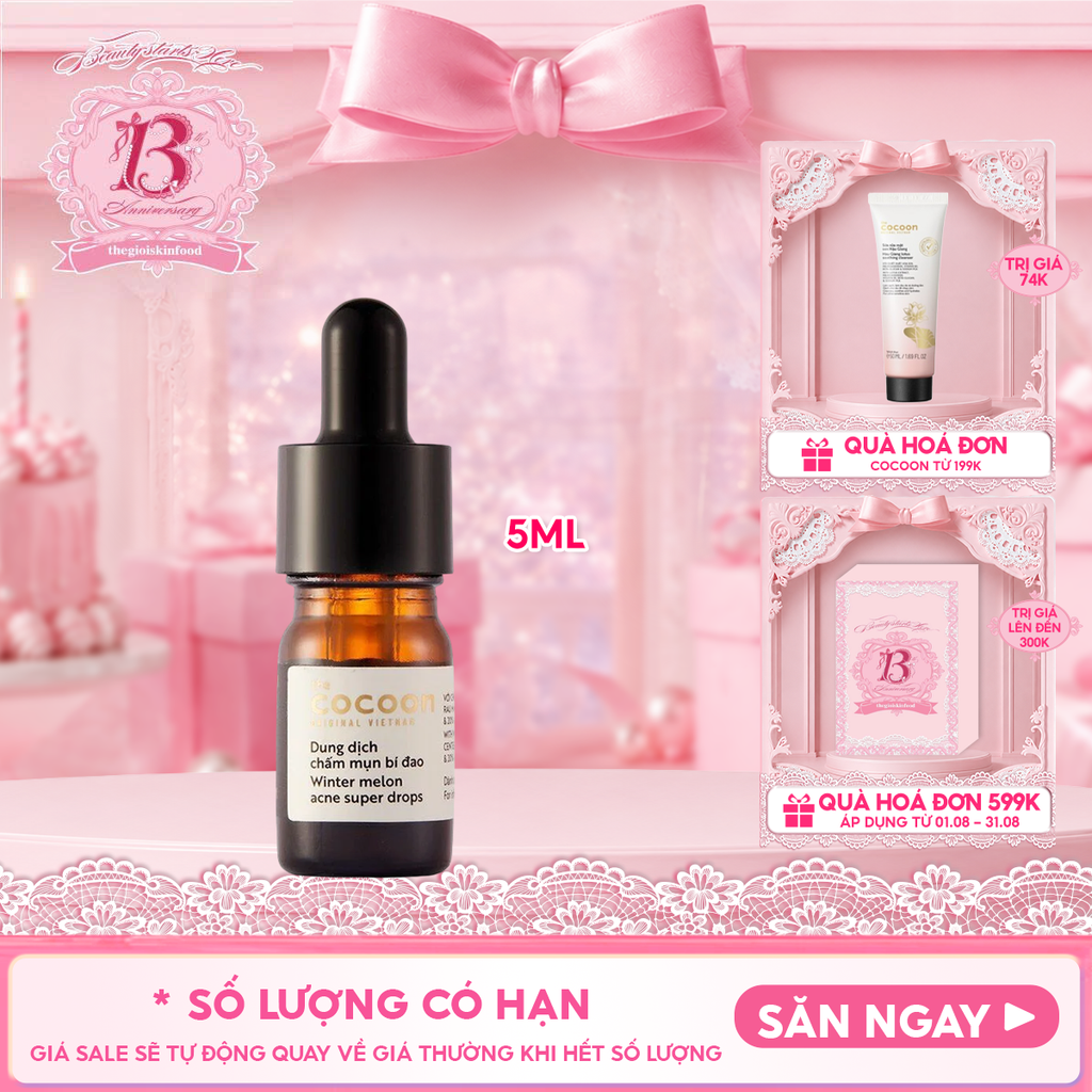 Dung Dịch Chấm Mụn Cocoon Bí Đao Winter Melon Acne Super Drops 5ml