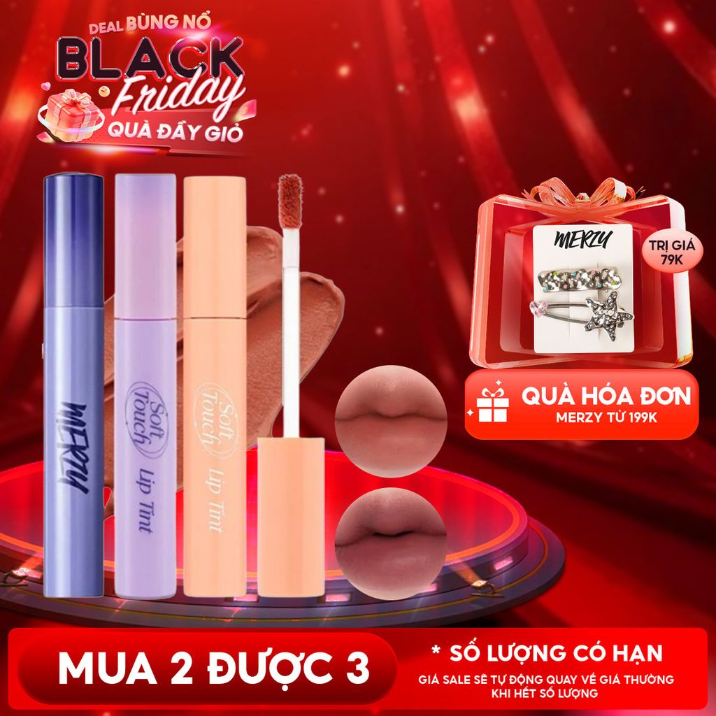 [SL1 - SL14] Son Kem Merzy Siêu Lì, Siêu Mịn Môi Soft Touch Lip Tint 3g