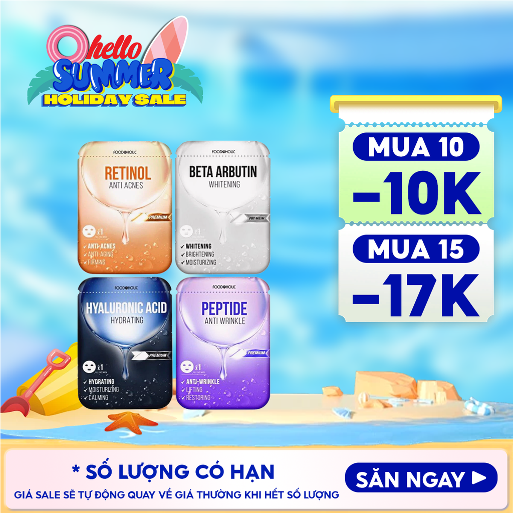 [4 GIẢI PHÁP] Mặt Nạ Foodaholic Hỗ Trợ Dưỡng Trắng, Dưỡng Ẩm, Hạn Chế Lão Hóa Mask 23ml