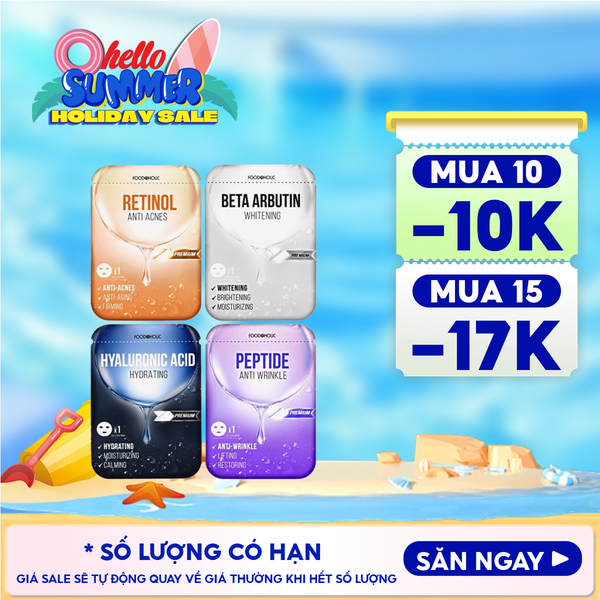  [4 GIẢI PHÁP] Mặt Nạ Foodaholic Hỗ Trợ Dưỡng Trắng, Dưỡng Ẩm, Hạn Chế Lão Hóa Mask 23ml 