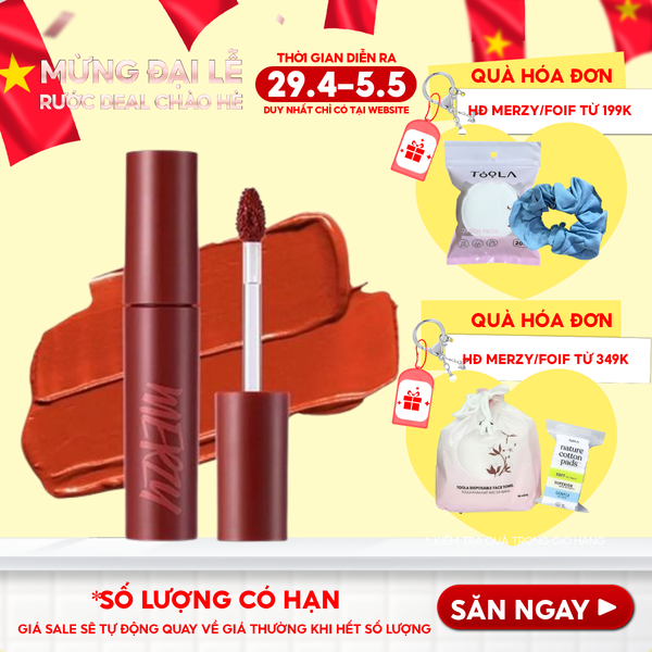  [Màu 1-6] Son Kem Lì Merzy Siêu Mịn Môi Bite The Beat Mellow Tint 4g 