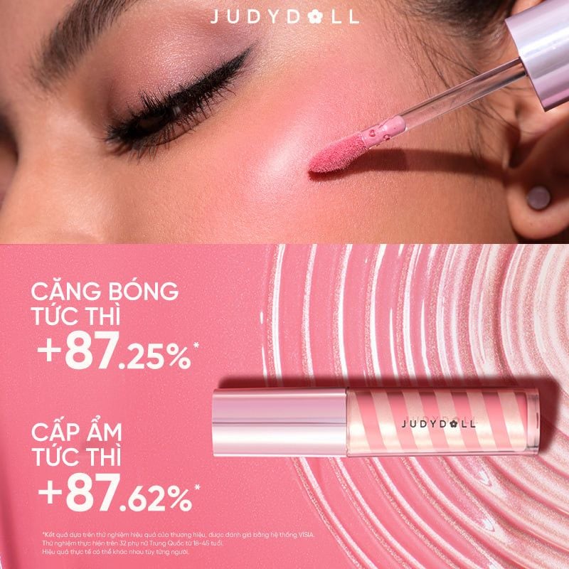 Má Hồng Kem Judydoll Có Nhũ Căng Bóng Glow Blush Swirl 5g
