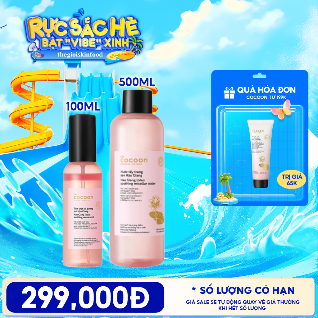 Nước Tẩy Trang Cocoon Sen Hậu Giang Hau Giang Lotus Soothing Micellar Water 500ml