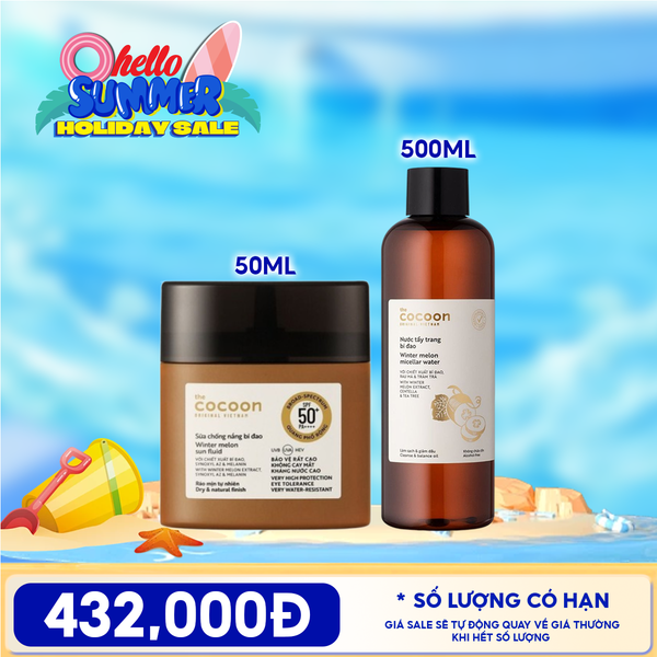  Sữa Chống Nắng Thuần Chay Cocoon Bí Đao Quang Phổ Rộng Winter Melon Sun Fluid Broad-Spectrum SPF 50+ PA++++, UVA – PF 62.6 