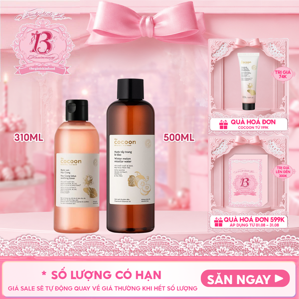  Nước Hoa Hồng Cocoon Sen Hậu Giang Làm Dịu Da Nhạy Cảm Lotus Soothing Toner 