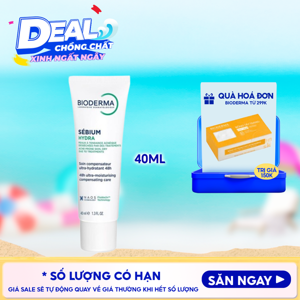  Kem Dưỡng Bioderma Cấp Nước, Làm Dịu Da Cho Da Mụn Sebium Hydra 40ml 