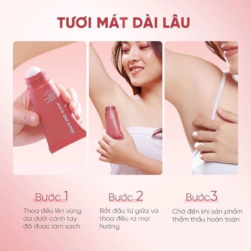 Lăn Khử Mùi Grace And Glow Dưỡng Sáng Da, Ngăn Ngừa Mồ Hôi Deodorant Serum 50ml